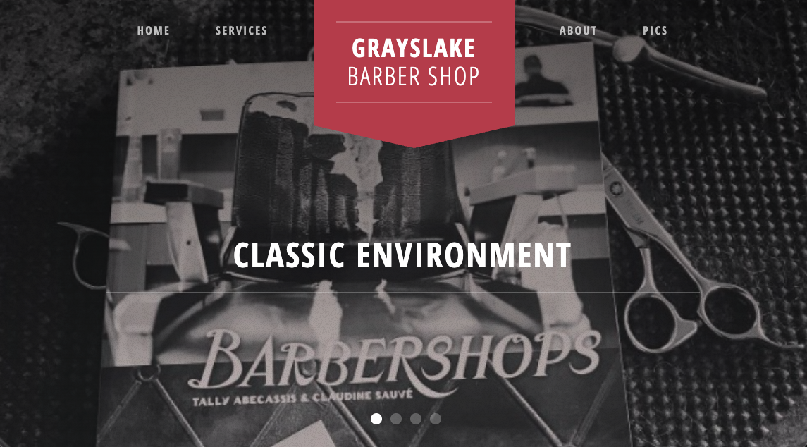 Image of Grayslake Barbershop's website homepage