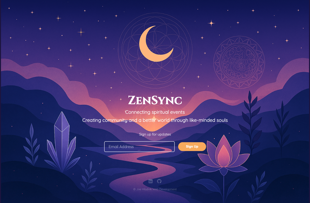 Image of Zensync.app landing page